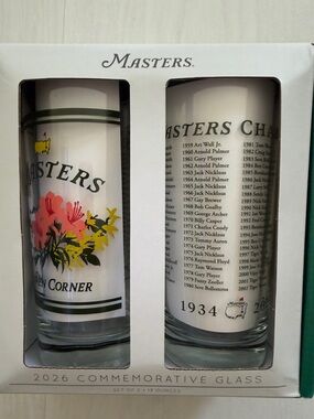 Masters Commemorative Glass Set – White Floral Design by Masters
